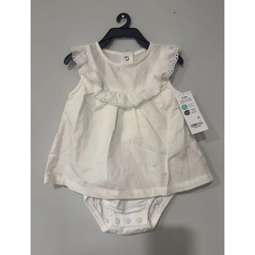 Carter’s Baby Girl White Eyelet Lace Bodysuit Dress NWT